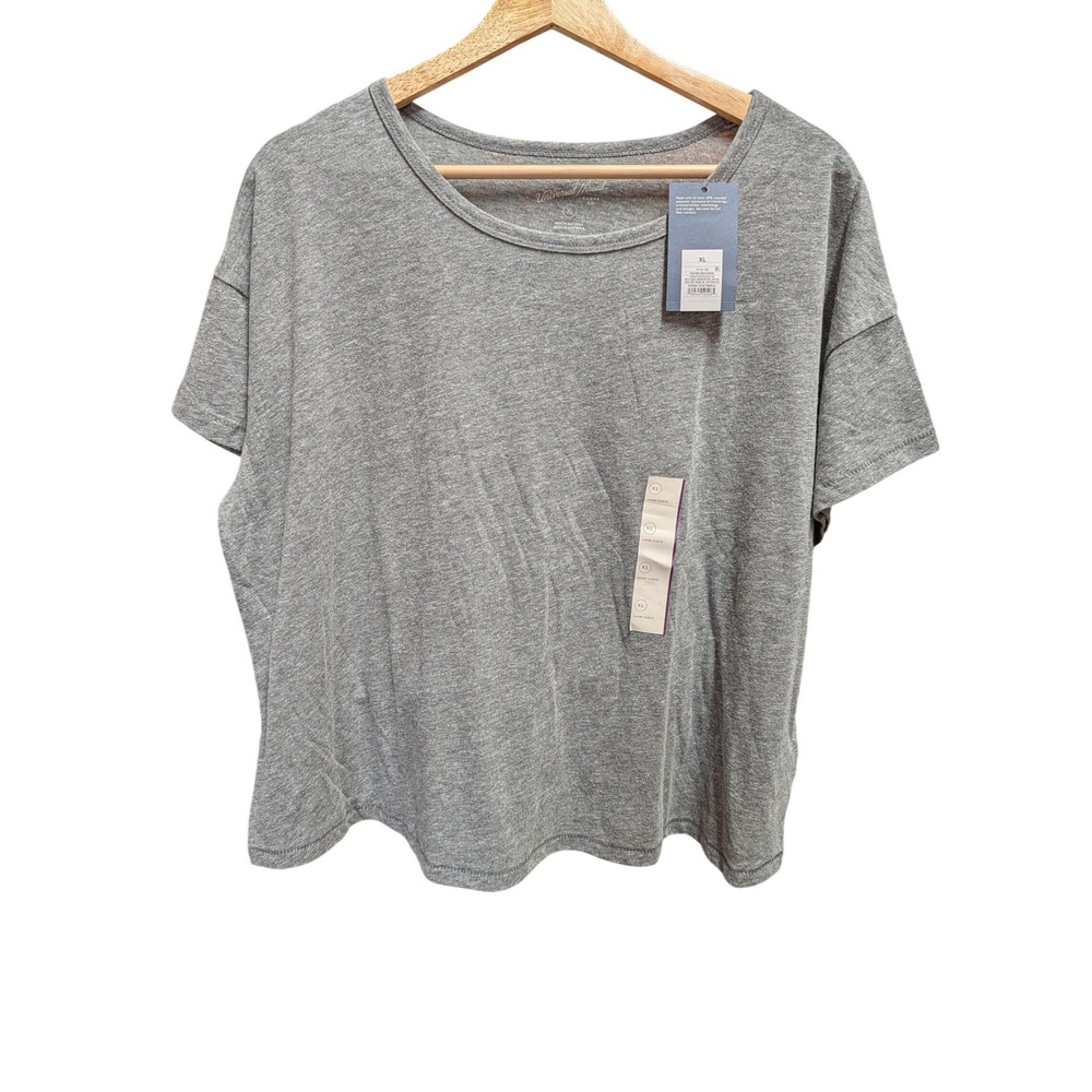 Universal Thread Short Sleeve Tee Women XL Gray NWT Boxy Relaxed Scoop Neck